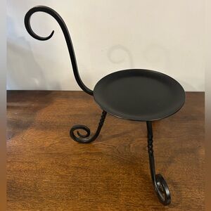 PartyLite Barrington Pillar Candle Holder P7354 Black Wrought Iron No Snuffer